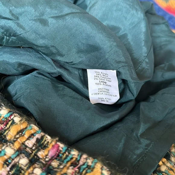 J. Crew Factory Tweed Gold Zip Mini Skirt Size 4 Preppy - Picture 8 of 8